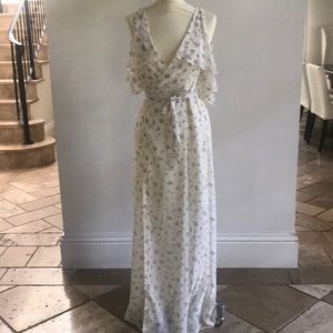 Wrap around print dress in flowers